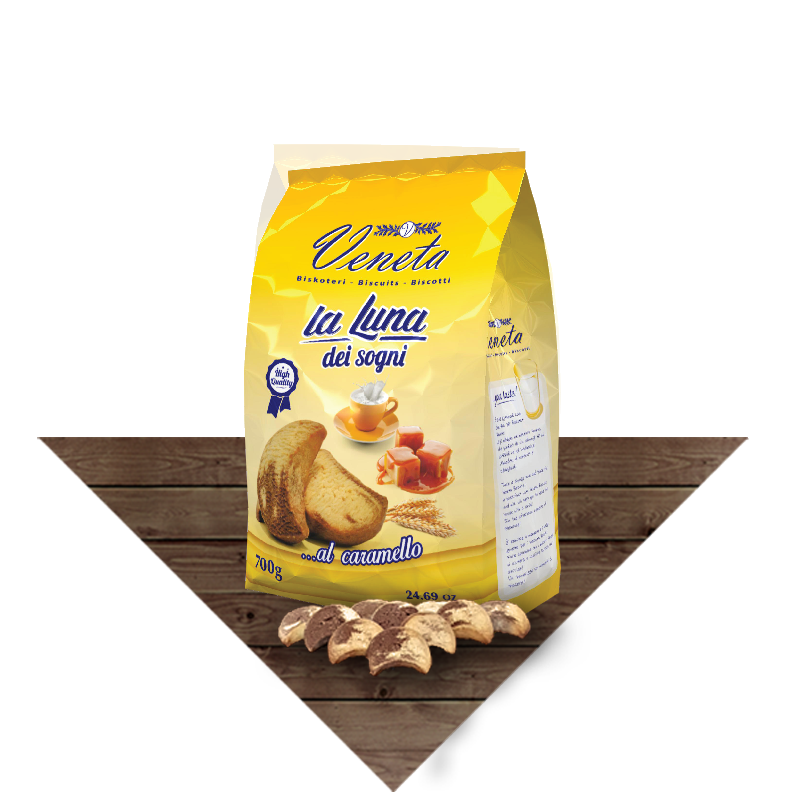 Biskota në qese - Gjysëm hëne me karamel